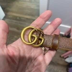 Gucci Tan Leather Belt with Gold Accent